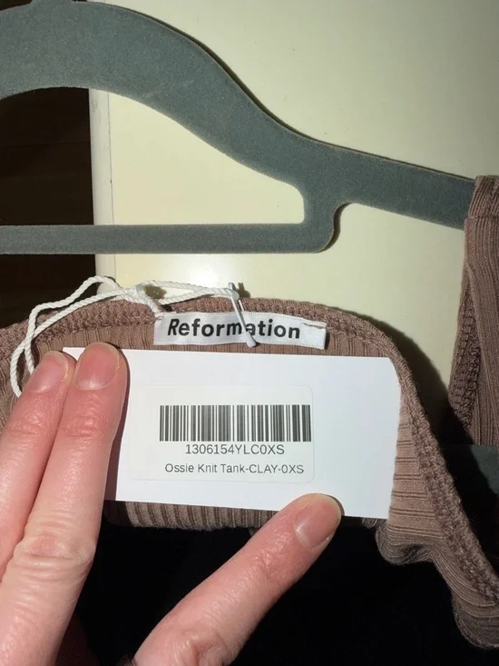 Reformation Ribbed Square-Neck Ossie Knit Tank in Clay Brown - NWT - Picture 3 of 4